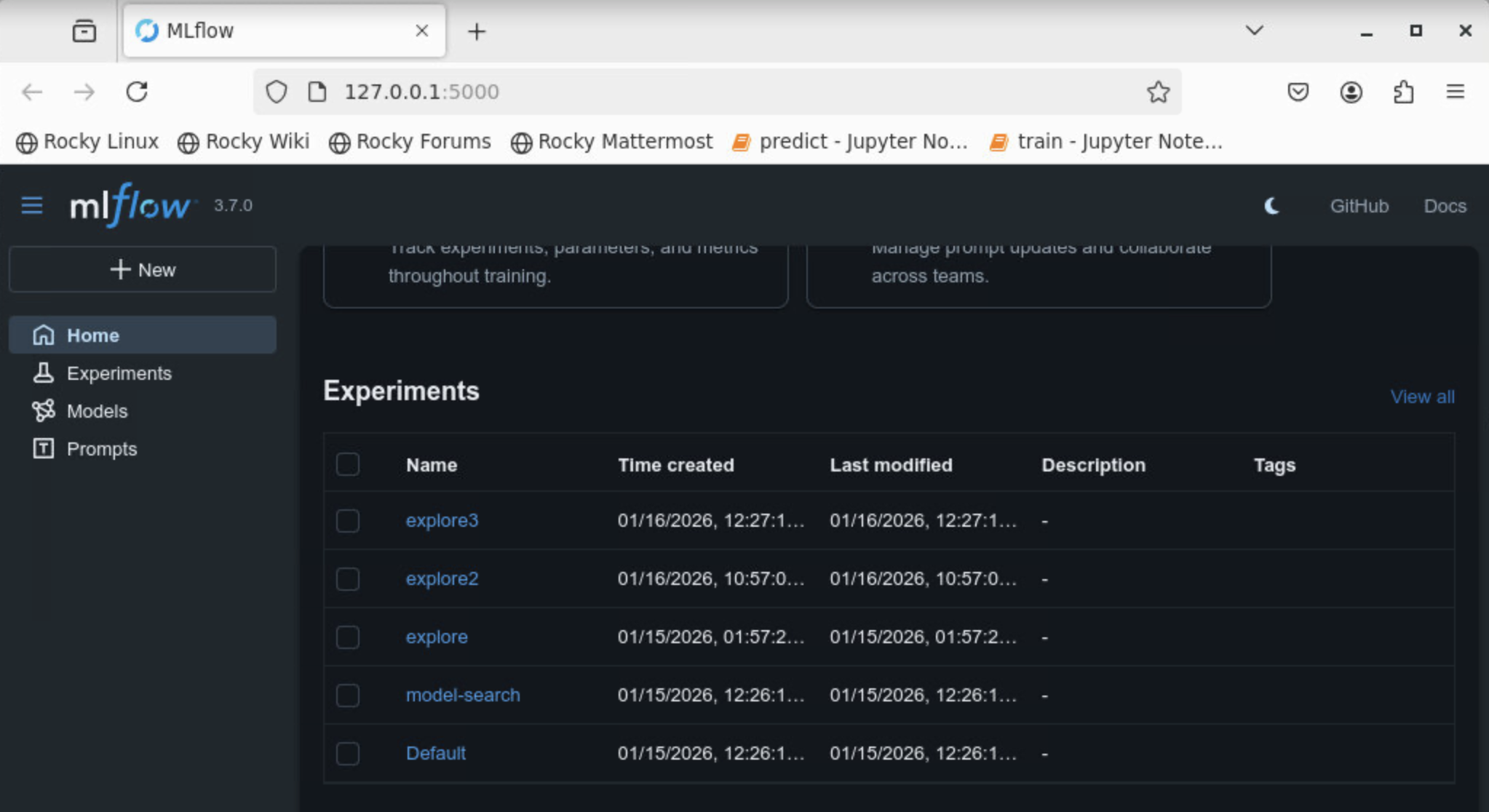 MLFlow Dashboard